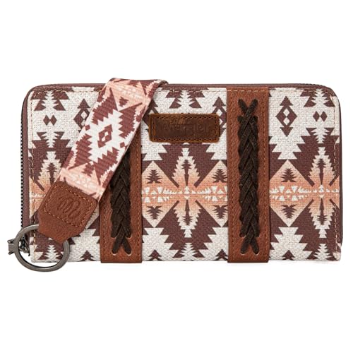 Wrangler Geldbörse für Damen, Western-Azteken-Clutch, Handgelenktasche mit Kreditkartenfach, Heller Kaffee, Trendig Wrangler Geldbörse für Damen, Western-Azteken-Clutch, Handgelenktasche mit Kreditkartenfach, Heller Kaffee, Trendig von Wrangler