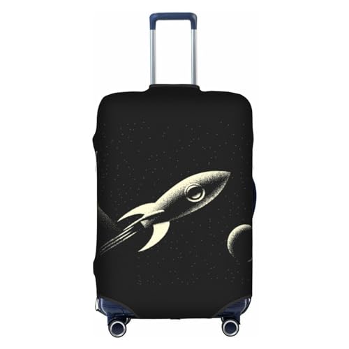 Wratle Kofferabdeckung, elastisch, passend für 45,7 - 76,2 cm Gepäck, Elch und Vögel, Raumschiff im Weltraum, L von Wratle