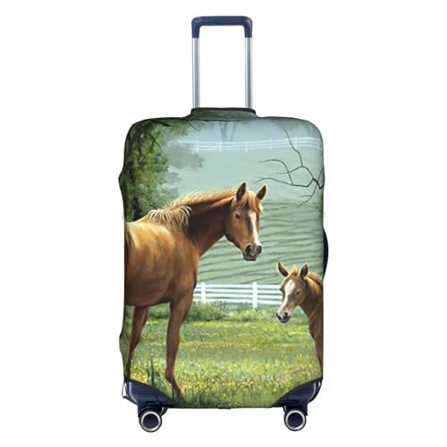 Wratle Kofferabdeckung, elastisch, passend für 45,7 - 76,2 cm Gepäck, Huhn, Küken, Tiere Stickerei Gemälde Pferde, S von Wratle