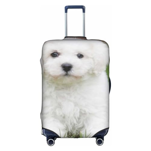 Wratle Kofferabdeckung, elastisch, passend für 45,7 - 76,2 cm große Gepäck, Bichon Frisé-Hund, Bichon Frisé Hund, M von Wratle