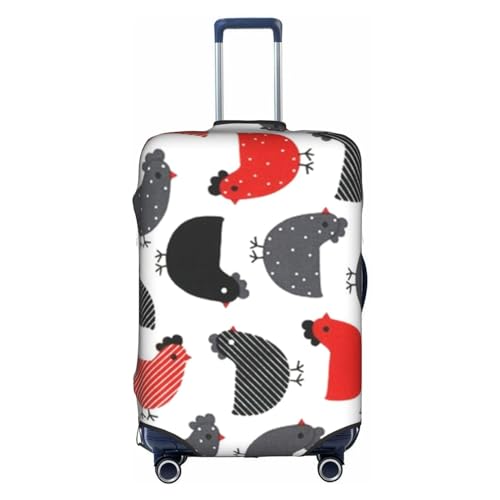 Wratle Kofferabdeckung, elastisch, passend für 45,7 - 76,2 cm große Gepäck, Bichon Frisé-Hund, Kreatives Cartoon-Huhn, S von Wratle
