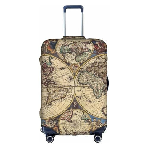 Wratle Kofferabdeckung, elastisch, passend für 45,7 - 76,2 cm große Gepäck, Labrador Retriever, Weltkugel mit antiker Karte, S von Wratle