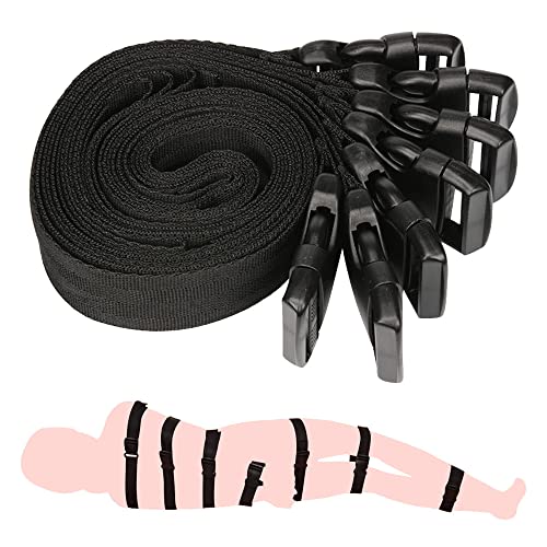 Ein Satz von 7 schwarzen Nylon Yoga Riemen, sicher, zuverlässig, vielseitig, einfach zu reinigen und hygienisch, platzsparend, einfach zu tragen, gute Verschleißfestigkeit -Z von WreGmgg