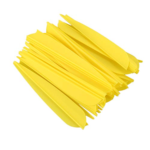 Wresetly Pfeile Vanes 4 Kunststoff Befiederung Fuer DIY Bogenschiessen Pfeile 50 Pack (Gelb) von Wresetly