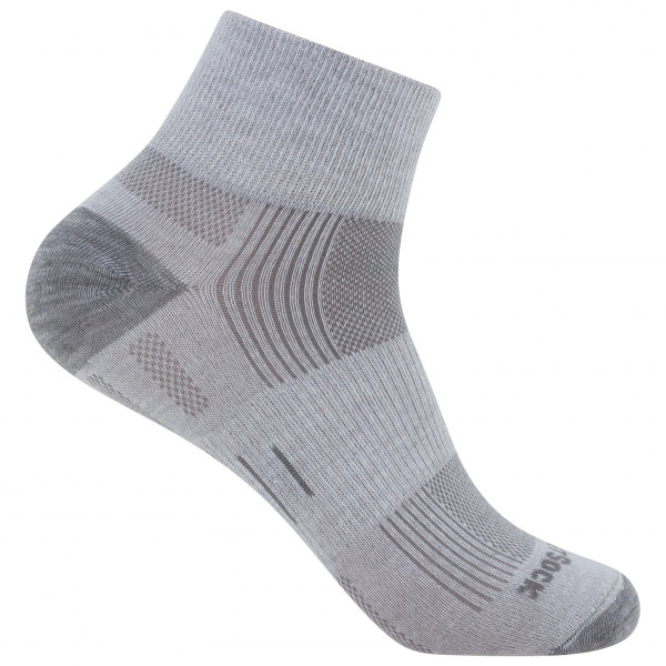 Wrightsock - Eco Explore Quarter - Wandersocken Gr M grau von Wrightsock