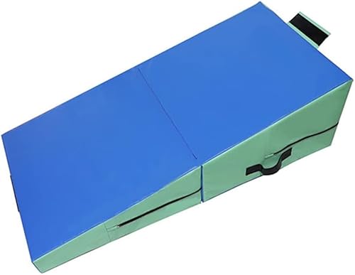 Gymnastik-Keilmatte, zusammenklappbar, neigbar, für Heimtraining, Aerobic, mit Tragegriffen, individuelle Farben (Größe: 120 x 60 x 35 cm, Farbe: Blaugrün) von Wrobelax