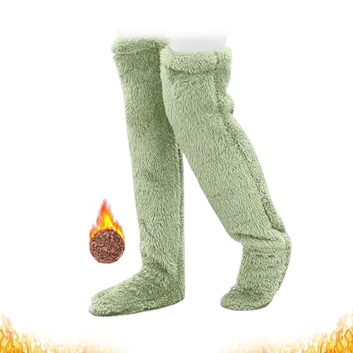 Soxxy Lange Fuzzy-Socken für Damen, Fuzzy Dreams Beinwärmer, Overknee-Hohe Fuzzy-Socken, Fuzzy-Beinwärmer, Lange Socken, Dicke Slipper-Socken, Plüschstrümpfe, Schlafsocken (Grün,Einheitsgröße) Soxxy Lange Fuzzy-Socken für Damen, Fuzzy Dreams Beinwärmer, Overknee-Hohe Fuzzy-Socken, Fuzzy-Beinwärmer, Lange Socken, Dicke Slipper-Socken, Plüschstrümpfe, Schlafsocken (Grün,Einheitsgröße) von Wryhaul