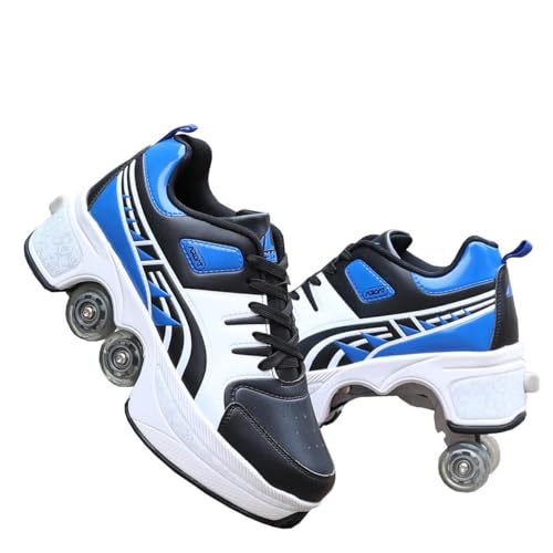 Roller Skate Shoes Rollschuhe Schuhe Mit Rollen Skateboardschuhe,Inline-Skate, verstellbar Damen Schuhe mit Rollen für mädchen,Laufen Skateboard,Inline Rollschuhe, Blue Black-40EU(Inseam:255mm) von Wttagkl