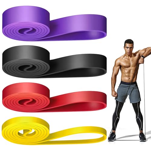 Fitnessbänder,Widerstandsbänder Set Mit 4 Verschiedene Ebenen, Resistance Bands, Gummiband Sport, Gymnastikband, Trainingsbänder, Fitnessband für Fitness/Yoga/Krafttraining für Männer Frauen von WuGU