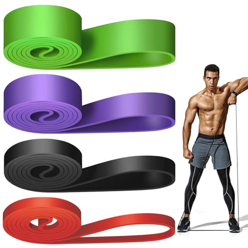 Fitnessbänder,Widerstandsbänder Set Mit 4 Verschiedene Ebenen, Resistance Bands, Gummiband Sport, Gymnastikband, Trainingsbänder, Fitnessband für Kraftraining, Pilates, Yoga für Männer und Frauen von WuGU