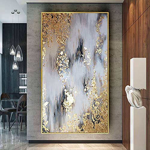 WunM Studio CE Abstrakte Kunst Leinwand Gemälde Handgemalt Ölgemälde Modern - 3D Super Dicke Textur Kunst Handgemalt Goldfolie Wandkunst Bilder Home Dekoration Glod, 60 x 120 cm WunM Studio CE Abstrakte Kunst Leinwand Gemälde Handgemalt Ölgemälde Modern - 3D Super Dicke Textur Kunst Handgemalt Goldfolie Wandkunst Bilder Home Dekoration Glod, 60 x 120 cm von WunM Studio CE
