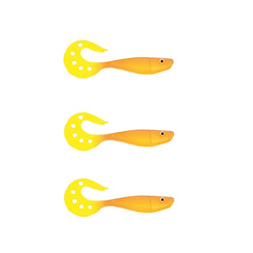 3 STK Twister Shads Kunstköder Gummifische Angel Köder Hecht Zander Softbaits (15 cm - Farbe 03) von Wurmbaden