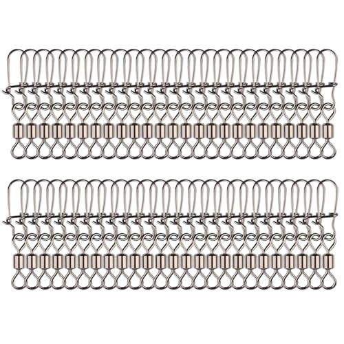 Wuyooprt Angelköder-Schnapp-Clips, 50 x Salzwasser-Anschluss, Angelschnapper, 8-förmige Ringe, Verbindungsstück, Salzwasser, Angelschnapper, Wirbel für Angelschnur von Wuyooprt