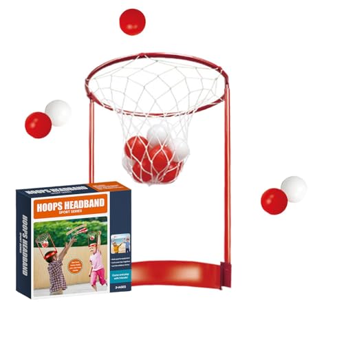 Wuyooprt Head Hoop Basketballspielset,Head Hoop Basketballspiel - Basketballkorb-Spielzeug für Kinder | Lustiges Basketballkorb-Spielset, Korbnetz-Stirnbandspielzeug für Kinder im Alter von 3–6 Jahren von Wuyooprt