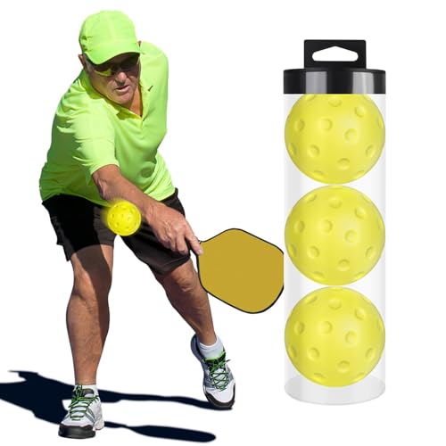 Wuyooprt Pickleballs für den Innenbereich, 3 x Pickleballs für geräuschreduzierenden PU-Schaum, Aufwärmübungen, 74 mm, hohles Sportzubehör, -Ausrüstung für Männer, Frauen, Jugendliche, von Wuyooprt