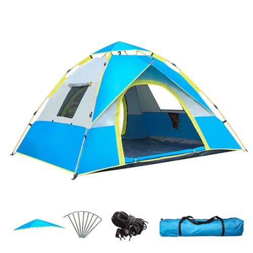 WxMTykx Campingzelt 2–3/3–4 Personen Outdoor-Kuppelzelt Automatisches Pop-Up-Zelt Strandcamping-Klappzelt Mit Tragetasche Blockiert Wind Und Regen 2 Türen 2 Fenster ( Color : Blue , Size : 205*150*125 von WxMTykx