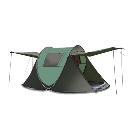 WxMTykx Instant Campingzelt Den Außenbereich Tragbar 3–4 Personen Pop-Up-Campingzelt Regenfest Sonnengeschützt Automatisches Familien-Campingzelt 2 Türen 2 Fenster(Color:Green) von WxMTykx