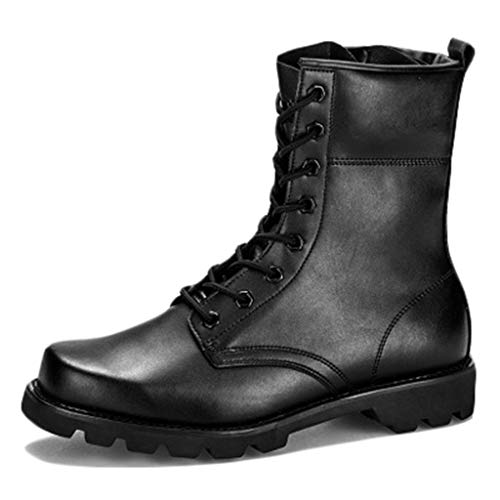 Wygwlg Herren Militärstiefel aus schwarzem Leder Leichte Vintage-Schnürstiefel Explosionsgeschützte Herbst-High-Top-Desert-Taktikstiefel,Black-41 Wygwlg Herren Militärstiefel aus schwarzem Leder Leichte Vintage-Schnürstiefel Explosionsgeschützte Herbst-High-Top-Desert-Taktikstiefel,Black-41 von Wygwlg