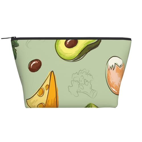 Gekritzel, Brokkoli, Käse, Avocado, Kulturbeutel, Make-up-Tasche, Kosmetiktasche, tragbare Reise-Kulturtasche von Wykjtwo