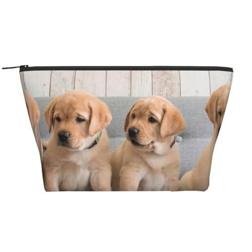 Golden Retriever Hunde Welpen Labrador Hunde, Kulturbeutel, Make-up-Tasche, Kosmetiktasche, tragbare Reise-Kulturtasche von Wykjtwo