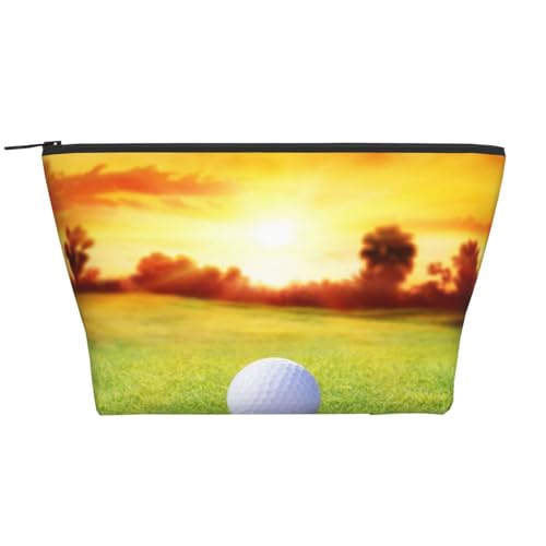 Sport Golf Ball Sonnenuntergang Baum, Kulturbeutel, Make-up-Tasche, Kosmetiktasche, tragbare Reise-Kulturtasche von Wykjtwo