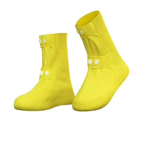 Wzxhew #1 Schuh mit harter Sohle, wasserdicht, wiederverwendbar, Galoschen für regnerische und verschneite Outdoor, Garten usw., Regenstiefel für Herren, Damen, Kinder (Gelb, L) von Wzxhew