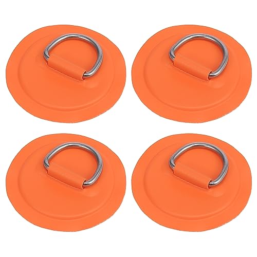 X AUTOHAUX 4 Stück D Ring Patch PVC Edelstahl Runde Form für Kajak Orange von X AUTOHAUX