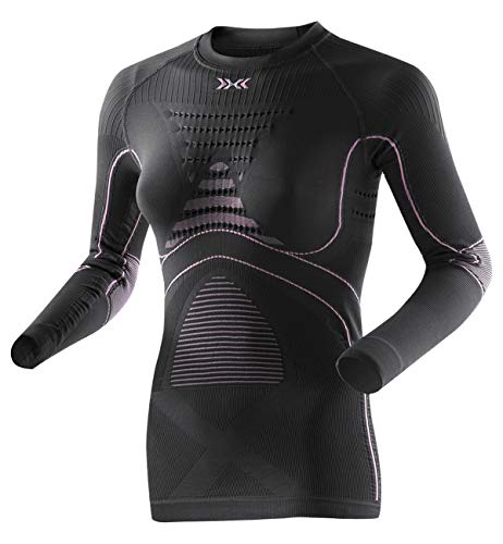 X-Bionic Damen Energy Accumulator Origins Long Sleeve Shirt Women Baselayer Kompressionsshirt Langärmlig, Charcoal/Fuchsia, XS von X-Bionic