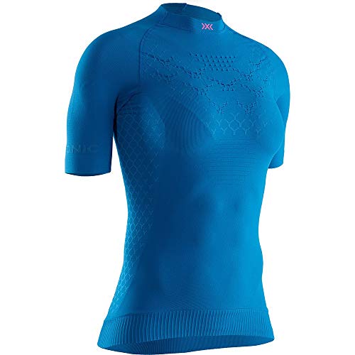 X-Bionic Damen Twyce 4.0 Run Shirt Short Sleeve Women, Teal Blue/Neon Flamingo, L X-Bionic Damen Twyce 4.0 Run Shirt Short Sleeve Women, Teal Blue/Neon Flamingo, L von X-Bionic