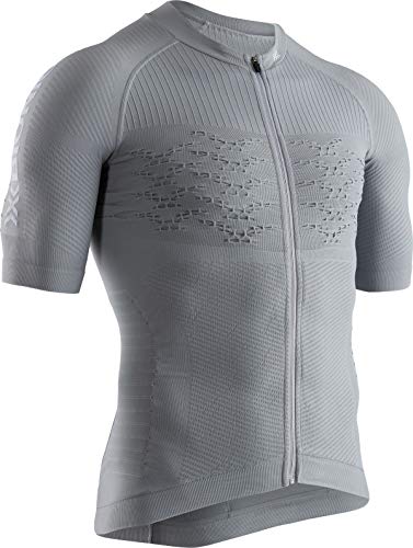 X-Bionic Herren Effektor 4.0 Bike Zip, Short Sleeve Shirt, Dolomite Grey/Arctic White, S von X-Bionic