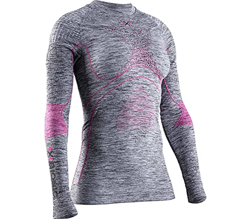 X-Bionic Damen Energy Accumulator 4.0 Shirt Round Neck Long Sleeves, Grey Melange/pink, M X-Bionic Damen Energy Accumulator 4.0 Shirt Round Neck Long Sleeves, Grey Melange/pink, M von X-Bionic