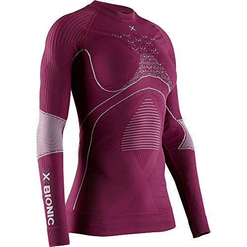 X-Bionic Damen Energy Accumulator 4.0 Shirt Round Neck Long Sleeves, Plum/Pearl Grey, L X-Bionic Damen Energy Accumulator 4.0 Shirt Round Neck Long Sleeves, Plum/Pearl Grey, L von X-Bionic