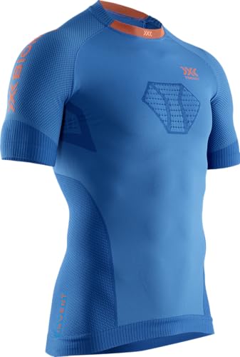 X-Bionic Herren Invent Run Speed Shirt Short Sleeve Men, Teal Blue/kurkuma orange, XXL von X-Bionic