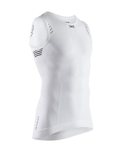 X-Bionic Herren Invent Singlet T Shirt, arctic white/Opal black, M von X-Bionic