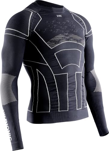 X-Bionic Herren Moto Energizer 4.0 Light Long Sleeve Shirt, charcoal/pearl grey, XL von X-Bionic