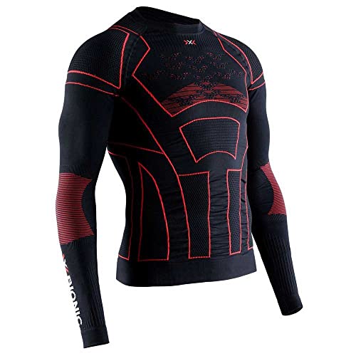 X-Bionic Herren Moto Energizer 4.0 Long Sleeve T Shirt, B019 Opal Black/Signal Red, M EU von X-Bionic