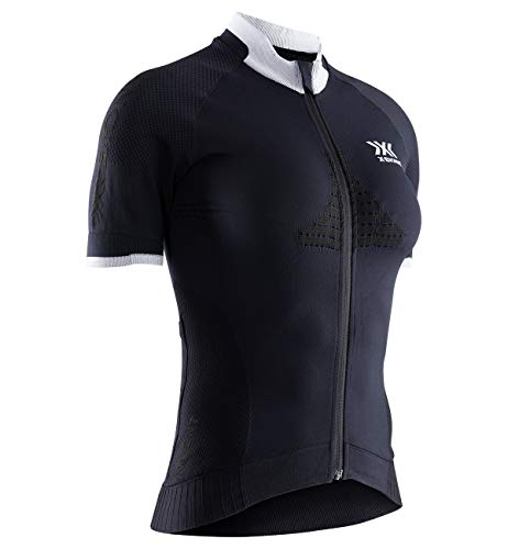X-Bionic Damen Invent Bike Race Zip Shirt Short Sleeve Women, opal black/arctic white, M von X-Bionic