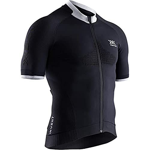 X-Bionic Herren Invent Bike Race Zip Shirt Short Sleeve Men, opal black/arctic white, XL von X-Bionic