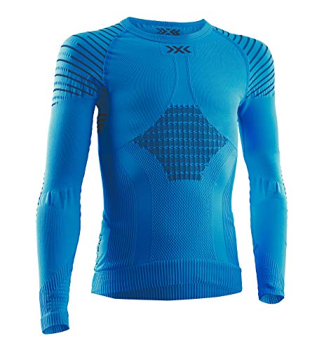 X-Bionic Kinder Invent 4.0 Shirt Round Neck Long Sleeves JUNIOR, Teal Blue/Anthracite, 12/13 von X-Bionic