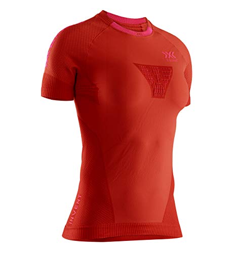 X-Bionic Short Sleeve Women Invent Run Speed Shirt Unterhemd, sunset orange/Neon flamingo, XS von X-Bionic