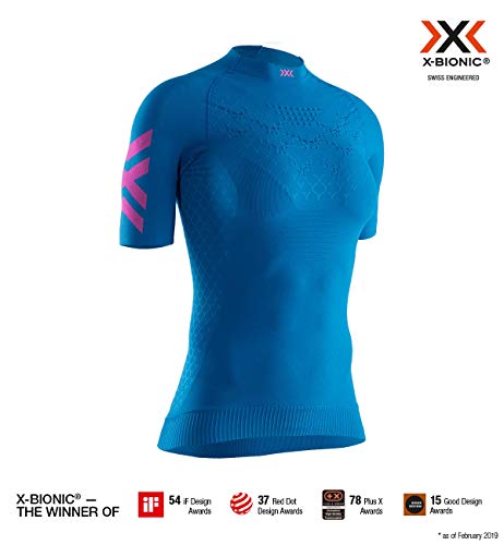 X-Bionic Damen Twyce 4.0 Run Shirt Short Sleeve Women, Teal Blue/Neon Flamingo, XL X-Bionic Damen Twyce 4.0 Run Shirt Short Sleeve Women, Teal Blue/Neon Flamingo, XL von X-Bionic