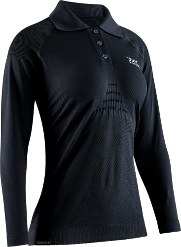 X-Bionic Women's Invent 4.0 TRAVEL Polo Shirt Long Sleeves Women, Black/Anthracite, S von X-Bionic