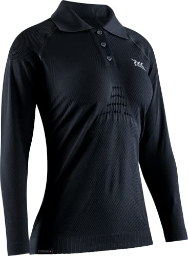 X-BIONIC Women's Invent 4.0 TRAVEL Polo Shirt Long Sleeves Women, Black/Anthracite, XL von X-Bionic