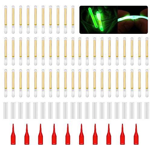 X-Institute 50 Stück Helle Lichtstäbe Angelrutenspitze Hellgrün Fluoreszierende Leuchtstäbe Für Nachtangeln Langlebig von X-Institute