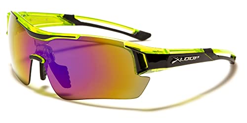 X-Loop X3629 Sport-Sonnenbrille, Radsport, Mountainbike, umhüllend, Grün von X-Loop