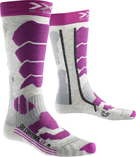 X-Socks Damen SKI Control 2.0 Lady Socken, Light Grey Melange/Violet, 35/36 X-Socks Damen SKI Control 2.0 Lady Socken, Light Grey Melange/Violet, 35/36 von X-Bionic