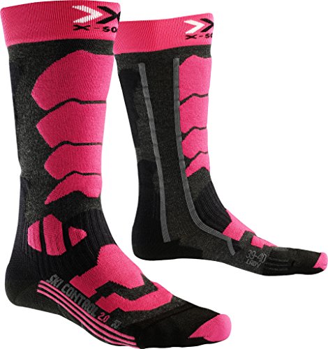 X-Socks Damen Socken SKI CONTROL 2.0 LADY, Anthracite/Fuchsia, 35/36, X100091 von X-Socks
