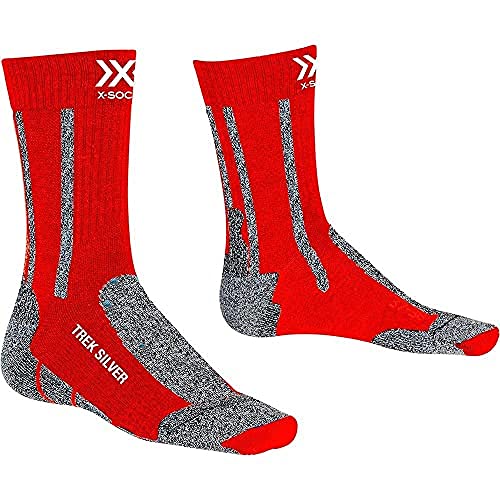 X-BIONIC Trek Silver Socks, Crimson Red/Dolomite Grey, 39-41 von X-Bionic