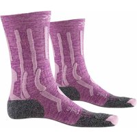 X-SOCKS Trek X Merino Trekkingsocken Damen magnolia purple melange/dolomite grey 41-42 von X-SOCKS