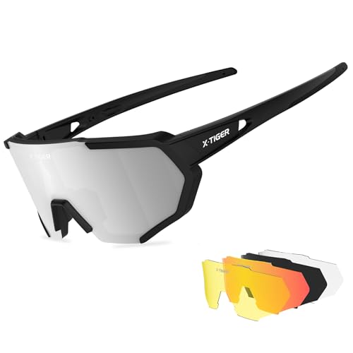 X-TIGER Fahrradbrille, Herren Damen Sportbrille, UV400 mit 5 Wechselgläser,Starker TR90 Frame, mit Montierbarem Brillenband & Ohrhaken, Outdoor-Sport/Radfahren/Laufen/Autofahren/Angeln/Golf X-TIGER Fahrradbrille, Herren Damen Sportbrille, UV400 mit 5 Wechselgläser,Starker TR90 Frame, mit Montierbarem Brillenband & Ohrhaken, Outdoor-Sport/Radfahren/Laufen/Autofahren/Angeln/Golf von X-TIGER